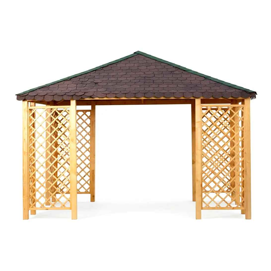 Gartenpavillons - 3×3 m Holz-Gazebo – Eleganter Gartenpavillon - BucinMob