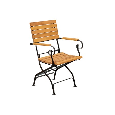 Garden chairs - FLORENZ armchair made of solid acacia wood 40 x 36 cm for terrace or garden natural color