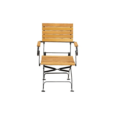 FLORENZ armchair made of solid acacia wood 40 x 36 cm for terrace or garden natural color [1]