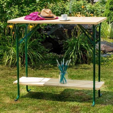 STEH table made of solid resinous wood for garden or terrace natural color [3]