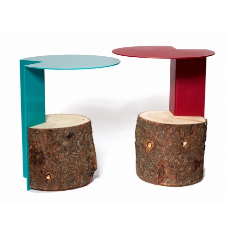 Solid wood furniture - PACKMANN coffee table made of solid resinous wood 50x60 cm for living room natural color