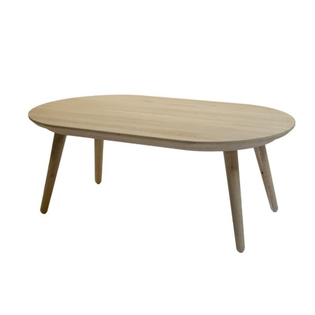 Coffee tables - Anglia C3 Oval Coffee Table – Solid Oak 105×61 cm Natural | BucinMob