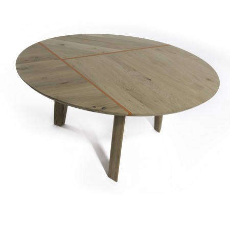COLORLINE coffee table made of solid oak wood Ø90x35 cm for living room natural color [1]