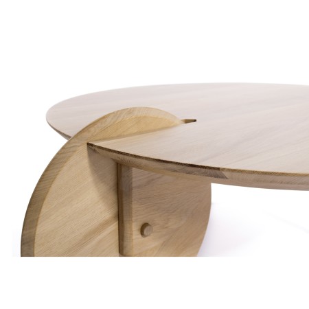 RABA coffee table made of solid oak Ø90x30 cm for living room natural color [2]