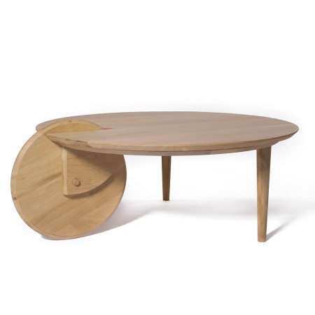 RABA coffee table made of solid oak Ø90x30 cm for living room natural color [0]