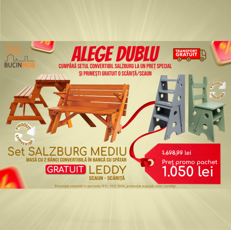Cele mai vandute - Ofertă Specială: Set SALZBURG MEDIU + Scaun LEDDY VERDE Gratis