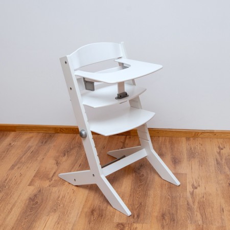 Hochstuhl JOY KID aus massivem Buchenholz, Masse 45x62 cm, Farbe Weiß [1]