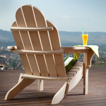 ZEN chair made of solid beech wood 100 x 85 cm for terrace or garden natural color [1]