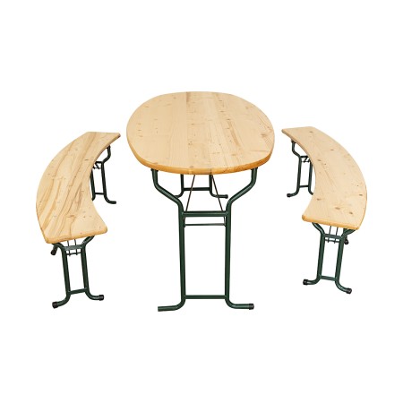 Gartensets - VENEDIG Gartenset aus massivem Kiefernholz 180x80 cm für Garten oder Terrasse Ein Tisch und zwei Bänke Naturfarbe