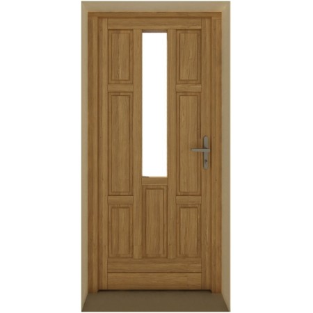 Usi de exterior din lemn stratificat - Ușă Molid Exterior Triplustratificat – Model 9 Dimensiuni 1000x2000 - BucinMob