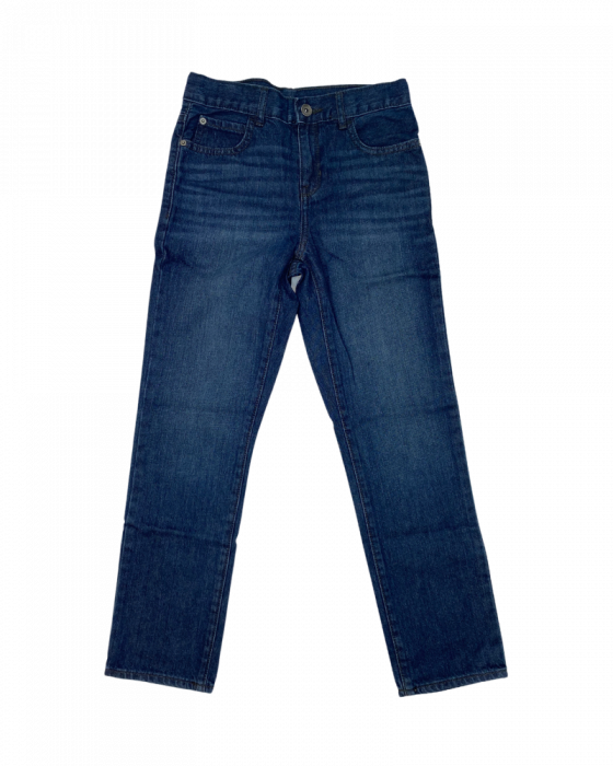 Pantaloni blugi straight pentru fete, albastru indigo, Bumbac, 140 cm, 10 ani [1]