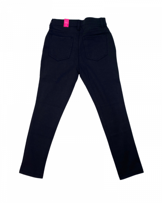 Pantaloni leggings stretch fete, The Children's PLACE, bumbac si poliester, negru, 116 cm, 6 ani [2]
