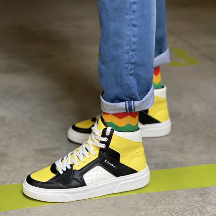 Pantofi sport barbati high top, NICK_BLACK-YELLOW [4]