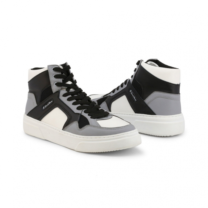 Pantofi sport barbati high top, NICK_GREY-WHITE, piele ecologica [2]
