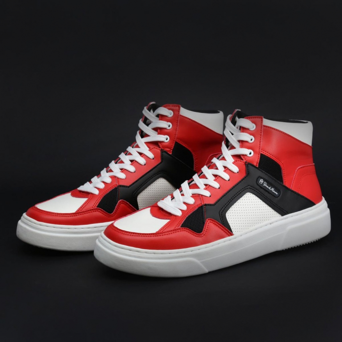 Pantofi sport barbati high top, NICK_RED-BLACK [5]