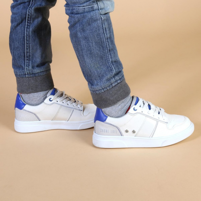 Adidasi copii, S8015-013_WHITE, piele [2]