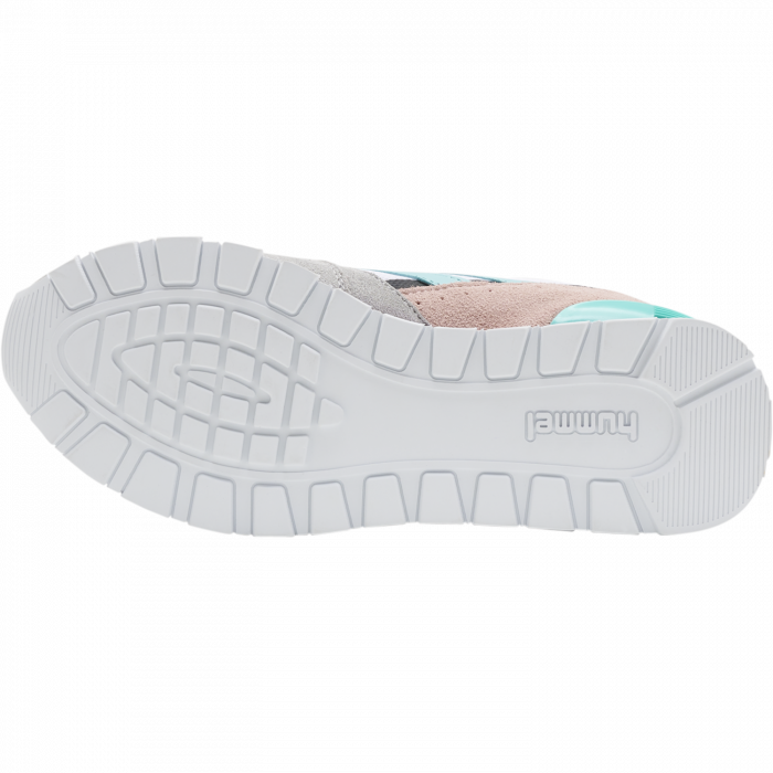 Adidasi piele si plasa superioara, Hummel, Thor, Alb/Negru/Gri, [6]