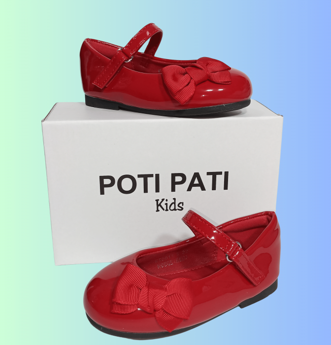 Balerini fete, Poti Pati, Red Ribbon barret, piele ecologica, [15]