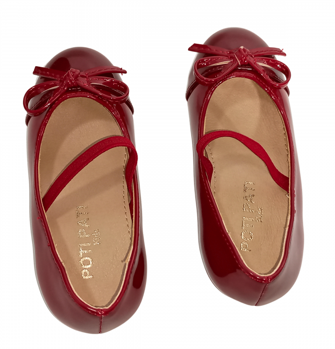 Balerini fete, Poti Pati, String Ribbon bordeaux, piele ecologica, [20]