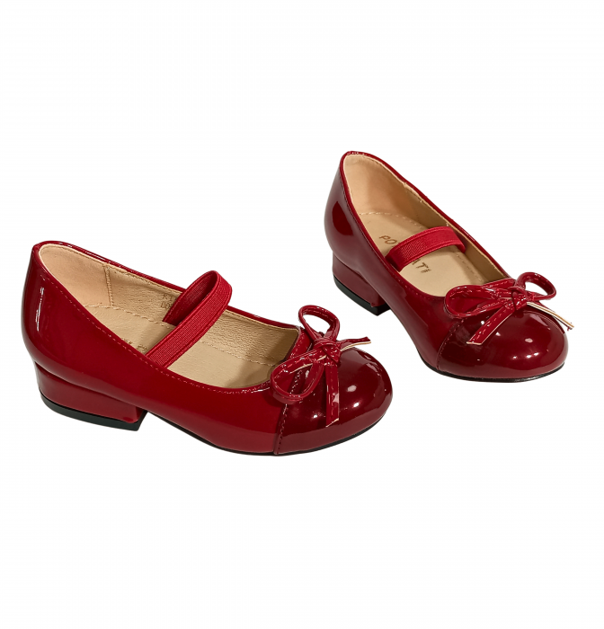 Balerini fete, Poti Pati, String Ribbon bordeaux, piele ecologica, [18]