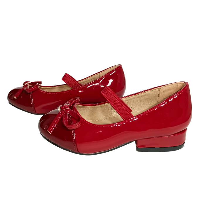 Balerini fete, Poti Pati, String Ribbon bordeaux, piele ecologica, [16]
