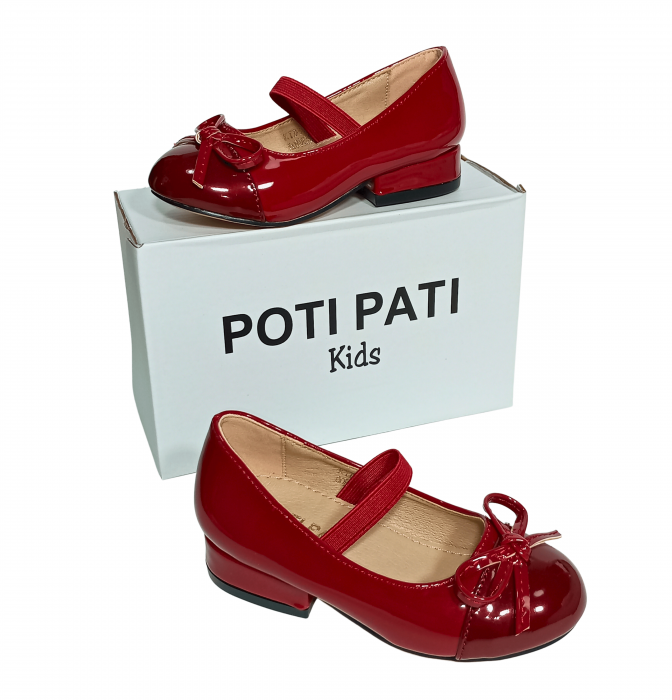 Balerini fete, Poti Pati, String Ribbon bordeaux, piele ecologica, [11]