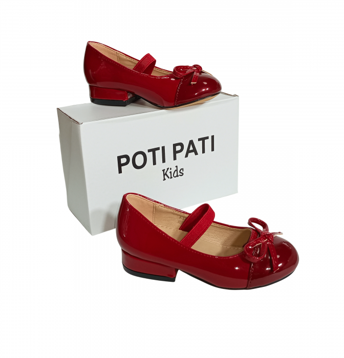 Balerini fete, Poti Pati, String Ribbon bordeaux, piele ecologica, [22]