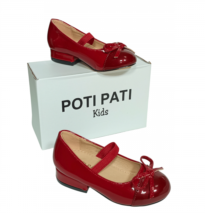 Balerini fete, Poti Pati, String Ribbon bordeaux, piele ecologica, [15]