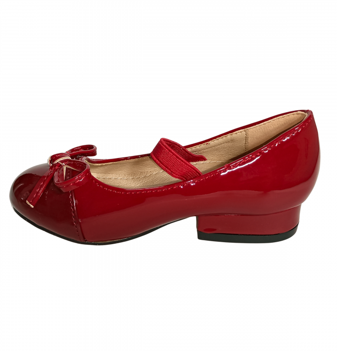 Balerini fete, Poti Pati, String Ribbon bordeaux, piele ecologica, [3]