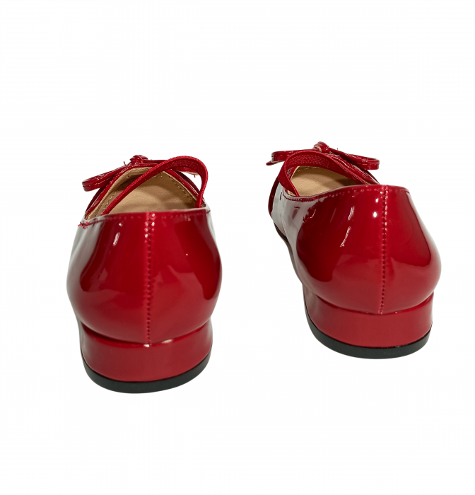 Balerini fete, Poti Pati, String Ribbon bordeaux, piele ecologica, [12]