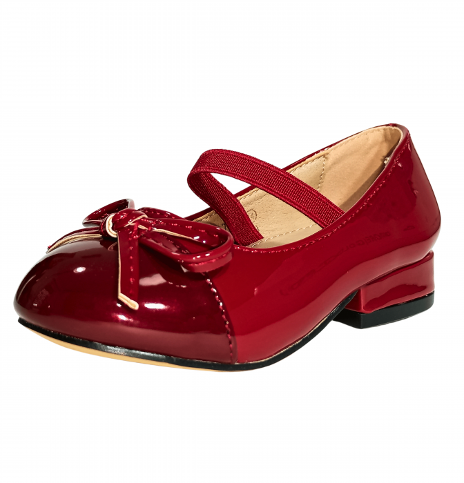 Balerini fete, Poti Pati, String Ribbon bordeaux, piele ecologica, [14]