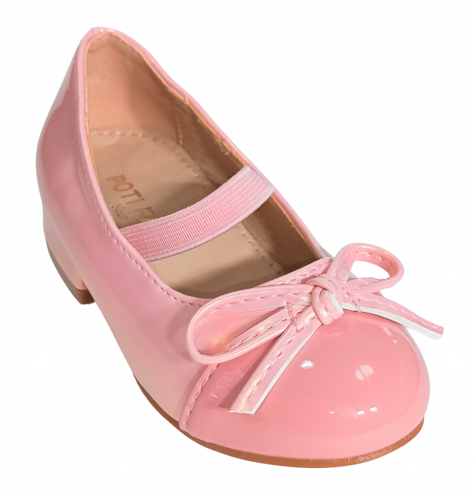 Balerini fete, Poti Pati, String Ribbon pink, piele ecologica, [6]