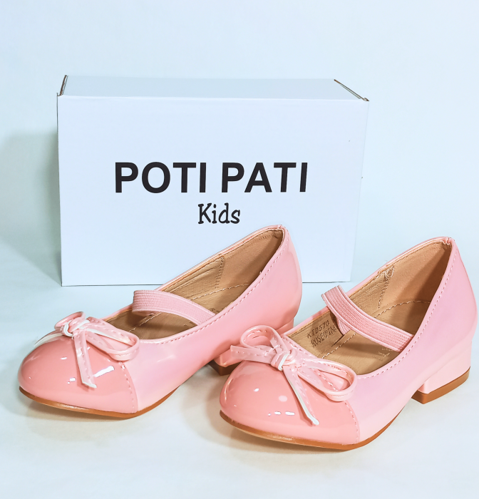 Balerini fete, Poti Pati, String Ribbon pink, piele ecologica, [14]