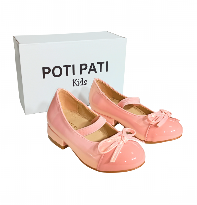 Balerini fete, Poti Pati, String Ribbon pink, piele ecologica, [12]
