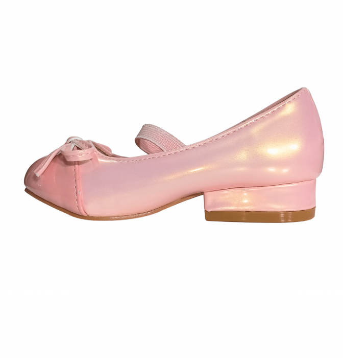 Balerini fete, Poti Pati, String Ribbon pink, piele ecologica, [3]