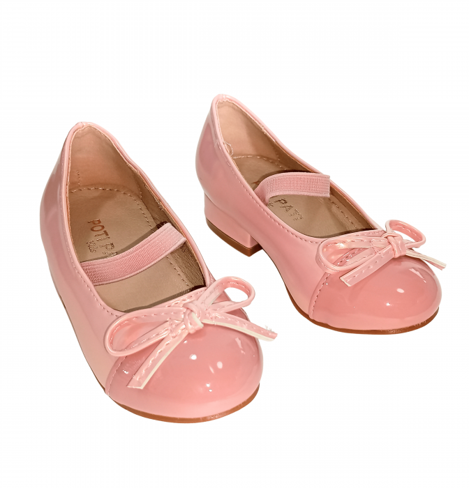 Balerini fete, Poti Pati, String Ribbon pink, piele ecologica, [9]