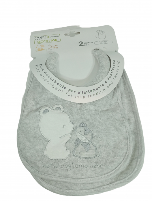 Bavete extra absorbante bebelusi, OVS, set 2 bucati, Bumbac organic, velcro si capsa, [3]