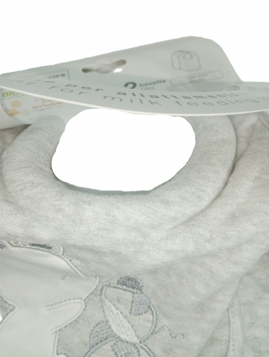 Bavete extra absorbante bebelusi, OVS, set 2 bucati, Bumbac organic, velcro si capsa, [2]
