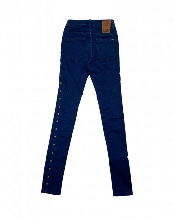 Blugi fete slim fit, Cars Jeans, capse laterale, Albastru, 140 CM, 10 ani [2]