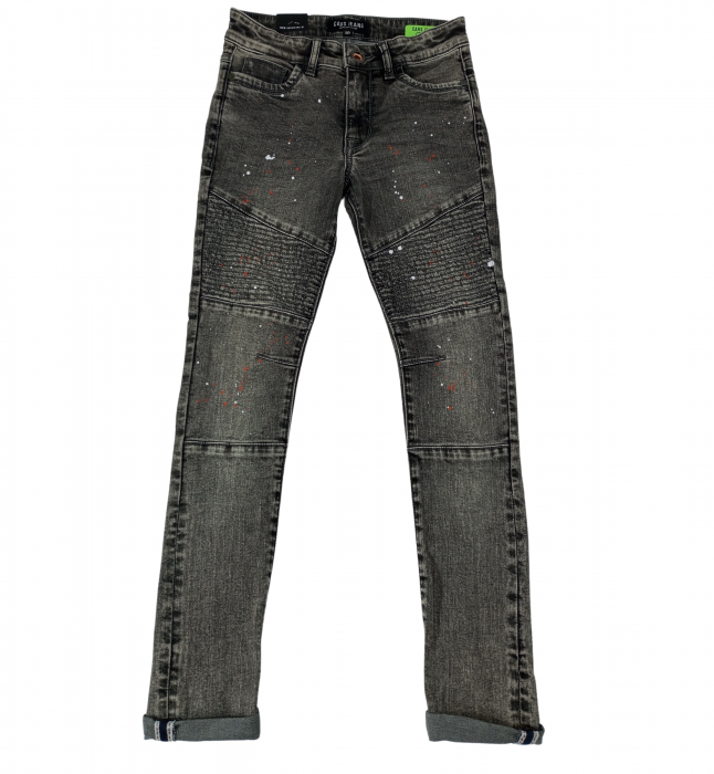 Blugi copii slim fit, Cars Jeans, model vopsit, Gri inchis, 10 ani [6]