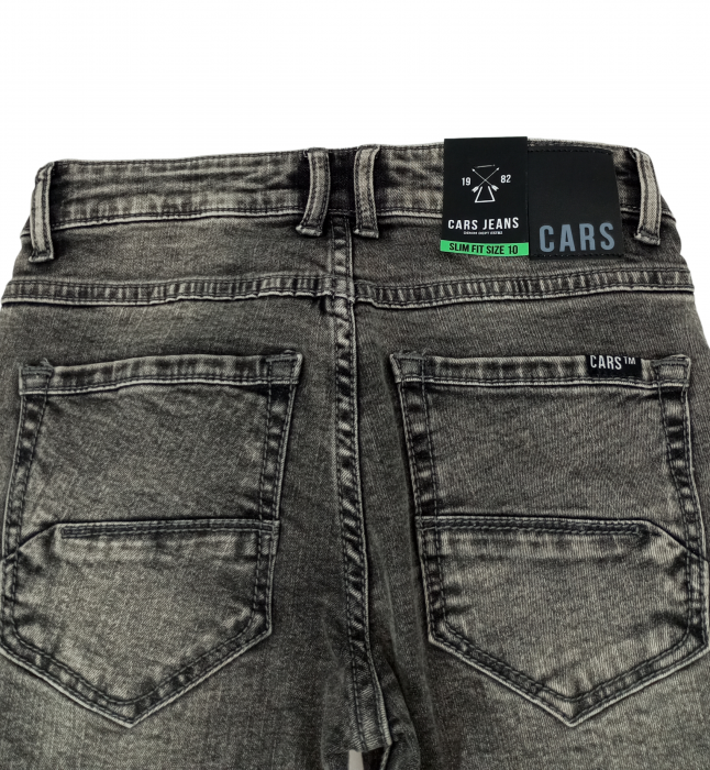 Blugi copii slim fit, Cars Jeans, model vopsit, Gri inchis, 10 ani [7]