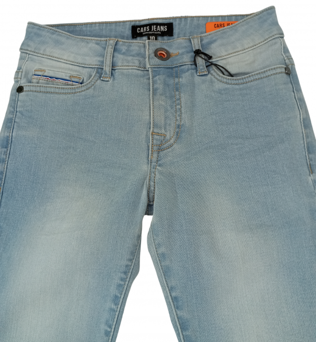 Blugi fete super skinny, Cars Jeans, Albastru prespalat, 140 cm, 10 ani [3]