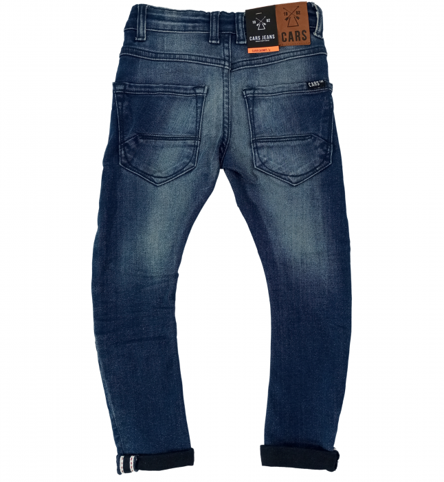 Blugi fete, super skinny, Cars Jeans, dungi, Albastru prespalat, 98-104 CM, 4 ani [4]