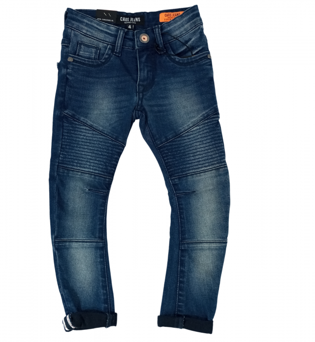 Blugi fete, super skinny, Cars Jeans, dungi, Albastru prespalat, 98-104 CM, 4 ani [3]