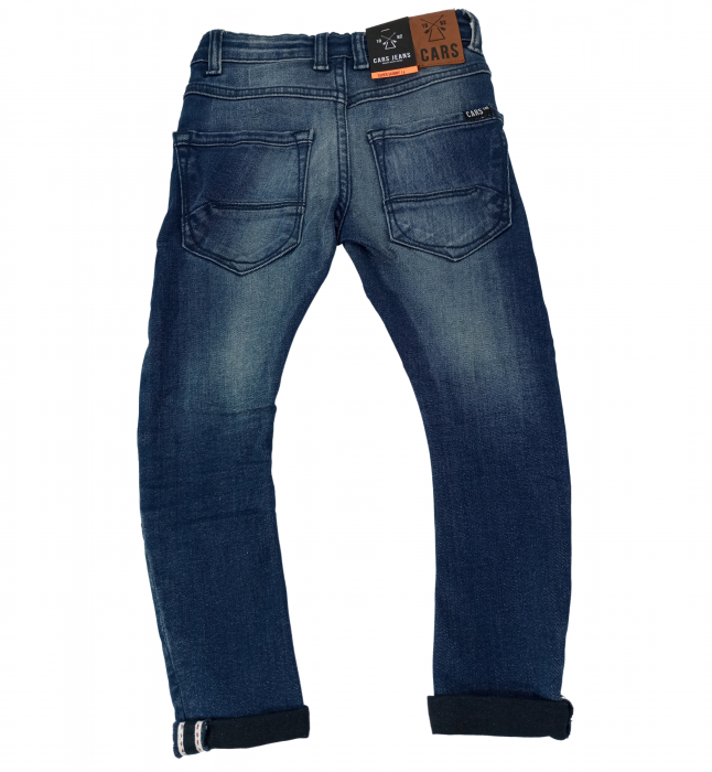 Blugi fete, super skinny, Cars Jeans, dungi, Albastru prespalat, 98-104 CM, 4 ani [5]