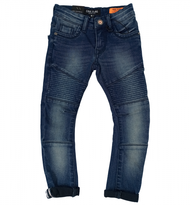 Blugi fete, super skinny, Cars Jeans, dungi, Albastru prespalat, 98-104 CM, 4 ani [2]