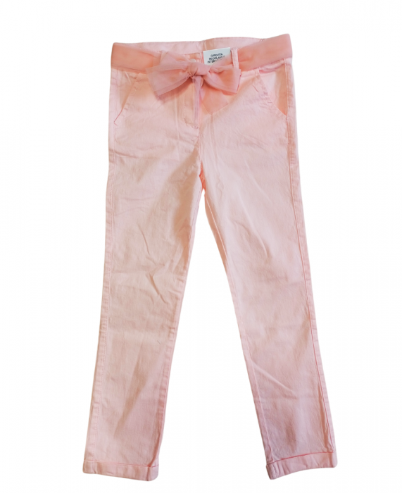Blugi pentru fete, OVS, curea din tul, elastici, Bumbac/elastan, Roz pudrat,104-110 CM, 4-5 ani [1]