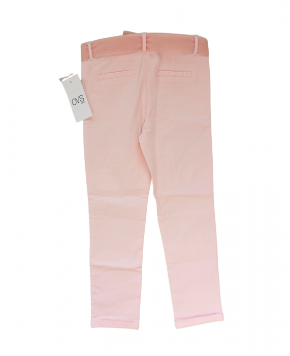 Blugi pentru fete, OVS, curea din tul, elastici, Bumbac/elastan, Roz pudrat,104-110 CM, 4-5 ani [2]