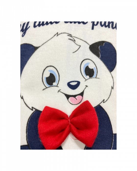 Bluza copii din bumbac cu imprimeu grafic cu panda [2]