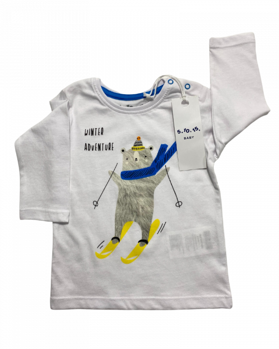 Bluza alba cu urs - Winter adventure 74 cm [1]